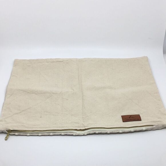 Linen & Ivory Loretta Swiss Dot Pillow Cover 12” x 18” - Picture 4 of 11